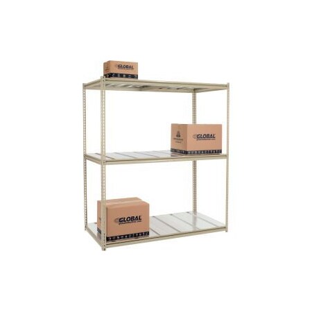 Global Equipment High Capacity Starter Rack 72x36x963 Level Steel Deck 1000lb Per Shelf Tan 716830